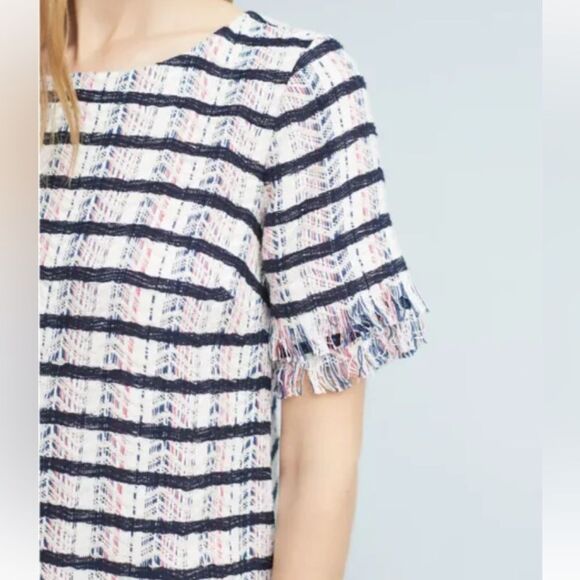 Anthropologie Holding Horses Miette Textured Tunic Fringe Dress Size US 6. EUC! - Picture 3 of 11